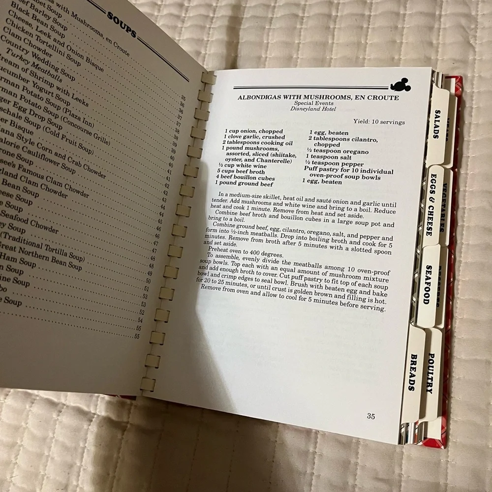 Disney Cookbook with‎ Cream and Red Accents